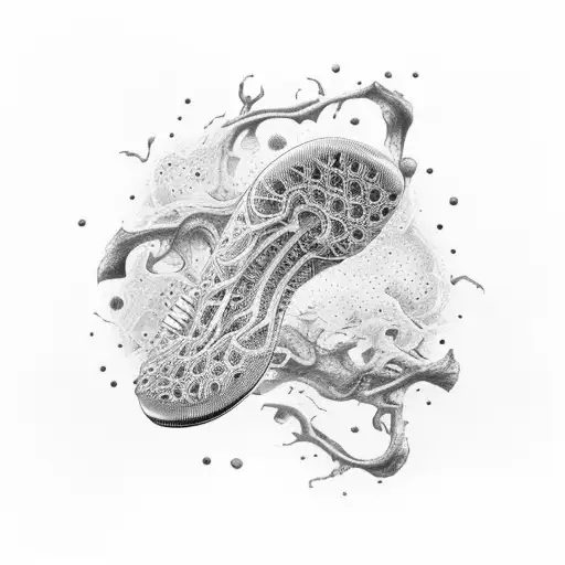 Abstract Representation Of A Foot Transformed Into A Biomechanical Masterpiece