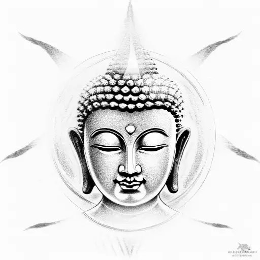 Buddha Inner Peace With Light Rays On Head