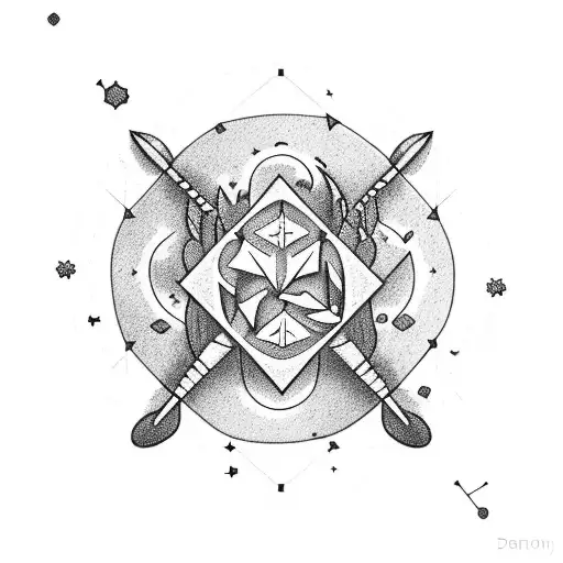 Campfire Surrounded By A Constellation Of Gaming Symbols