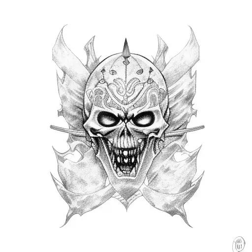 Runa De Guts De Berserk Pero Con Calaveras A Su Alrededor