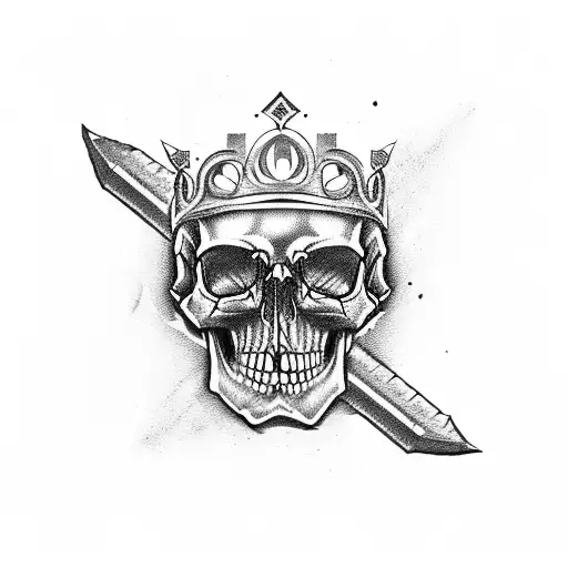 A Heavy Metal Skull Wearing A Crown Of Guitar Picks