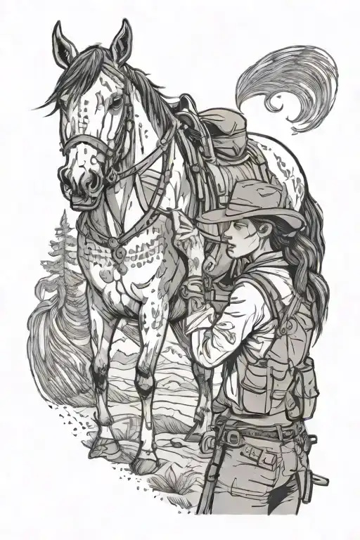 Sadie From Rdr2 Camping With A Horse