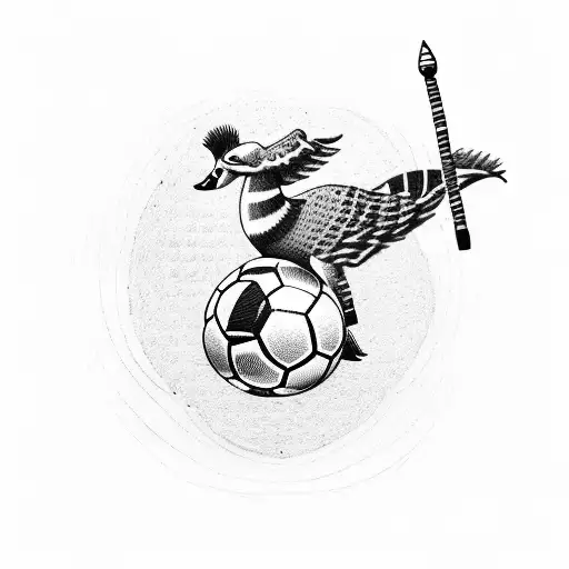 Demarai Gray As A Goose By A Corner Flag Holding A Soccer Ball
