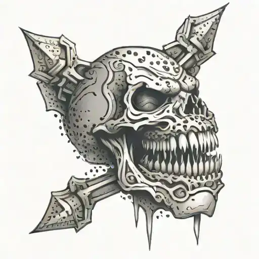 An Intricate Tattoo Of A Resilient Dentist Symbolizing Strength And Perseverance