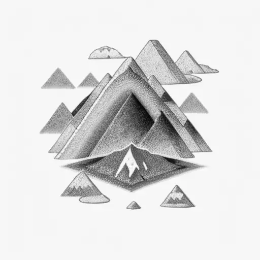 Rainbow Over A Mountain With Stars