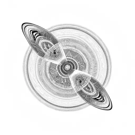 Saturn With A Ring Made Of Intricate Geometric Patterns