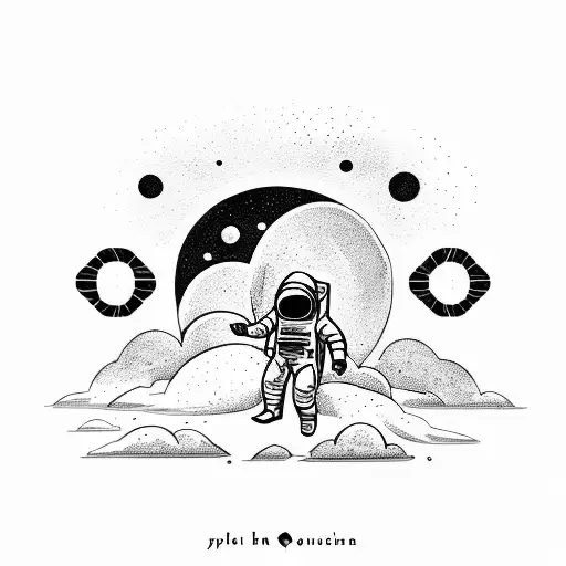 Astronaut On Planet Looking Out At Space