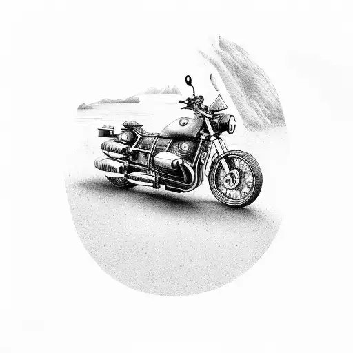 A Nature Scene With A Bmw Motorcycle Seamlessly Blending Into The Surroundings