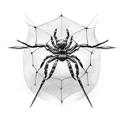 Spider Warrior Holding A Sword