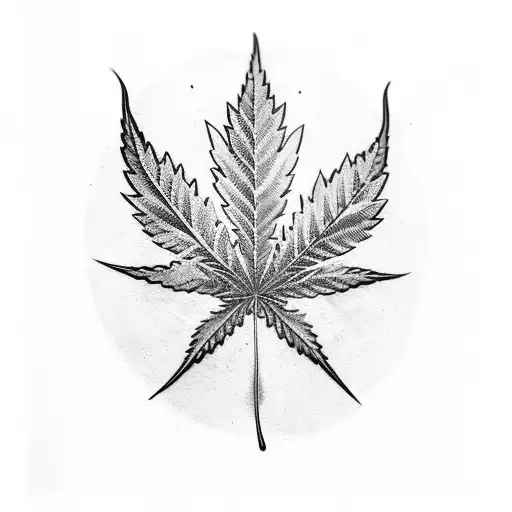 Cannabis Leaf With Text