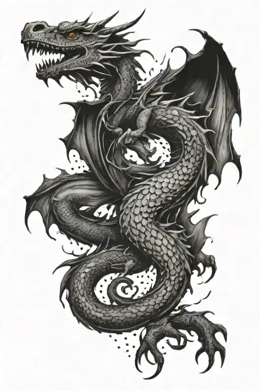 Dragon And Black Streaks