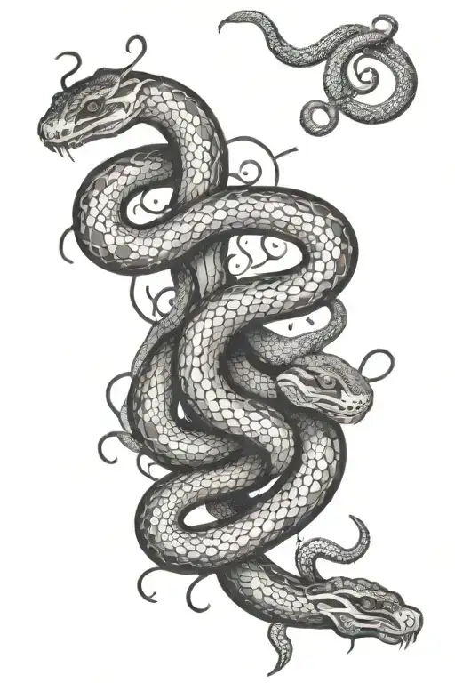 Black Stains With Snakes In The Background