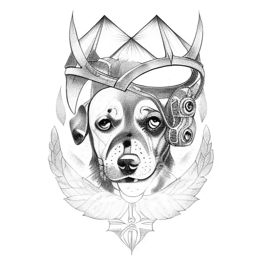 Half Dead Dog With Halo