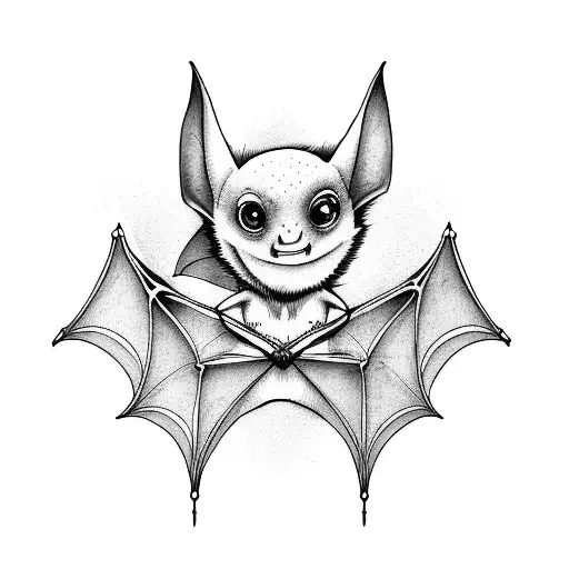 A Bat Conductor Leading A Symphony Of Musical Notes