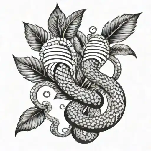 A Snake Plant Coiled Around A Treble Clef Symbol