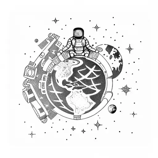 Astronaut Holding Earth While In Outer Space