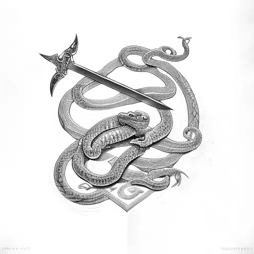 Sword With 2 Snakes