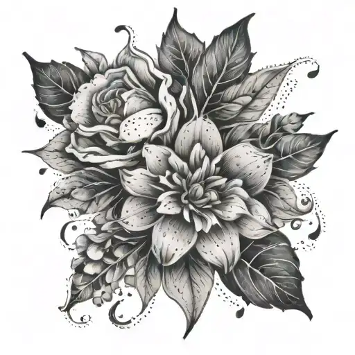 Floral Half Sleeve Tattoo Featuring