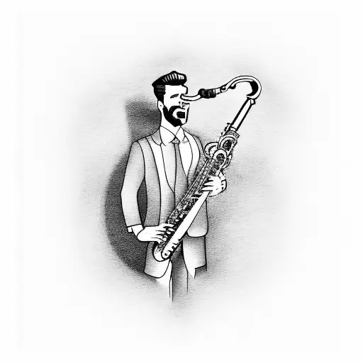 A Smoking Saxophone With Money Notes Coming Out Of It