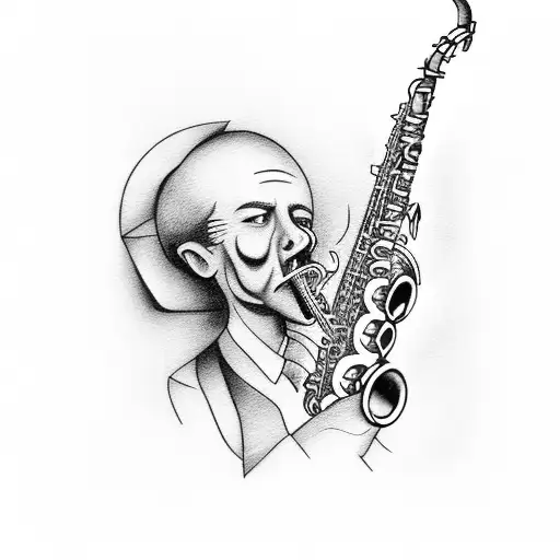 A Smoking Saxophone With Money Notes Coming Out Of It