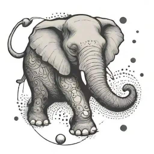 A Whimsical Elephant Balancing On A Beach Ball