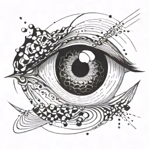 An Abstract Representation Of A Blackhole Within A Glitching Eye
