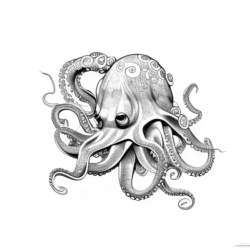 Octopus With Swirling Tentacles