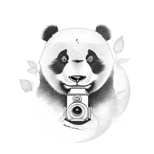 A Camera Lens Morphing Into A Panda Face