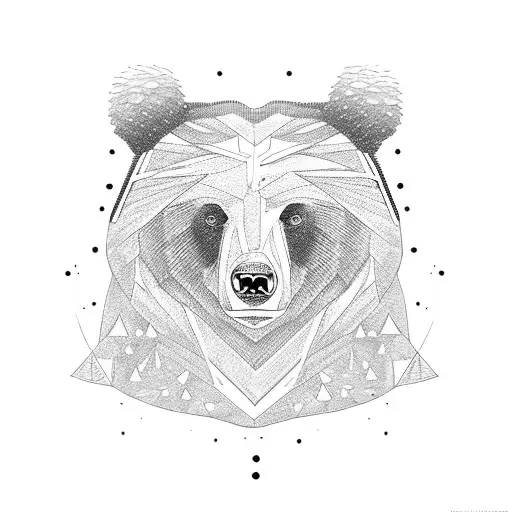 A Bear Behind A Slim Tree