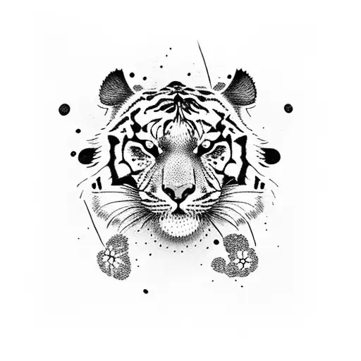 Flower With Angry Tiger