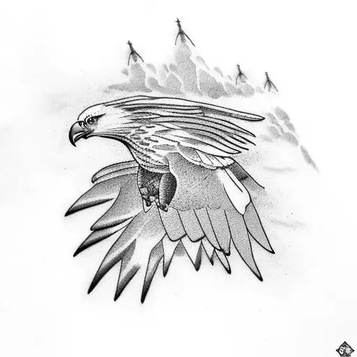 Flying Eagle With Transmitter At The Back