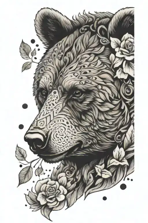 Mama Bear Head Surrounded