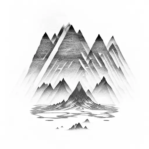 A Mountain Range Made Of Guitar Strings With Smoke And Dust Rising From The Peaks