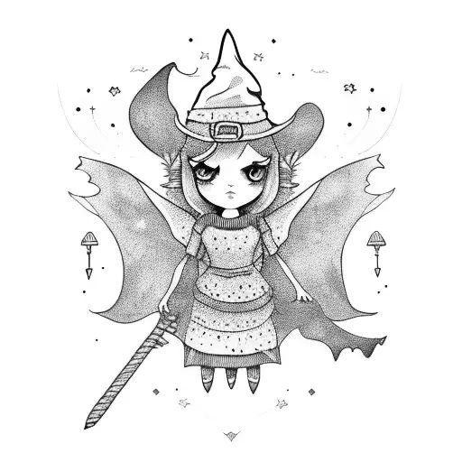 Cute Witch Flying