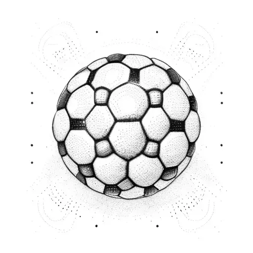 A Dotwork Design Of A Pelota With The Word 'Futbol' In A Graffiti Style