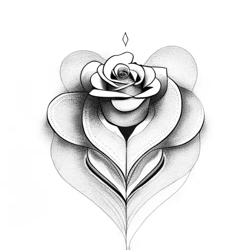 Heart With Roses Baby Angel