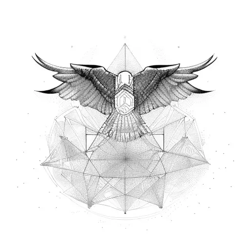 An Abstract Design Of Economic Graphs And Charts Forming The Shape Of An Eagle In Flight