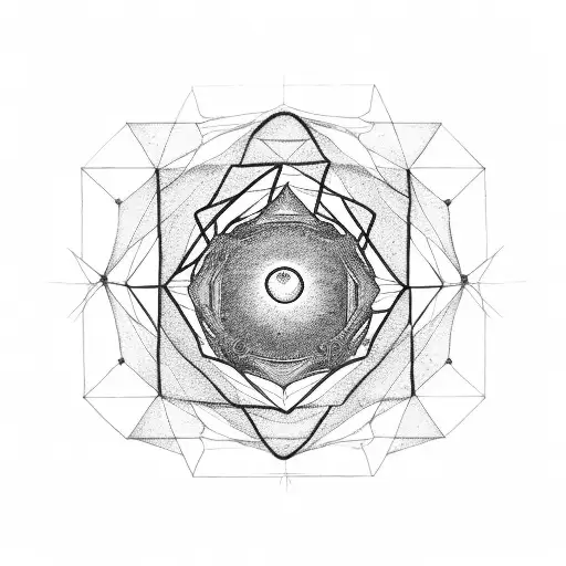 Hexagon Outside Frame With Black Hole And Match In It