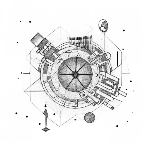 A Music Note Composed Of Constellations With A Cyberpunk Twist