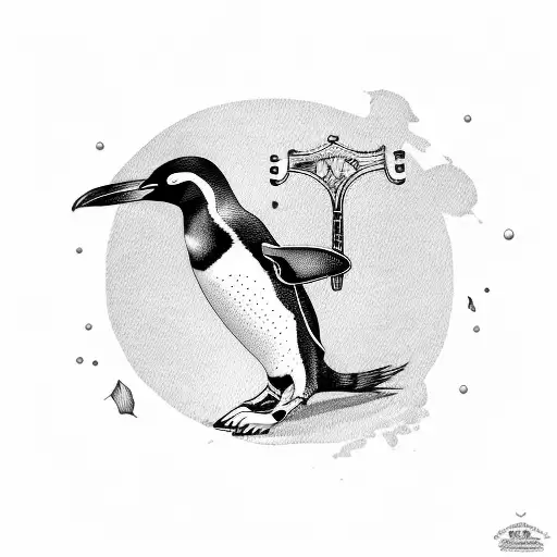 Penguin Playing Violin
