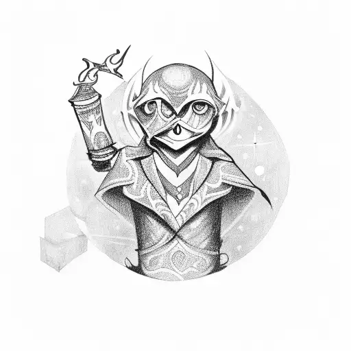 A Mysterious Magician Holding A Wand That Emits Dark Energy