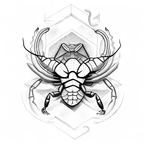 Urus Rune With A Lady Figure But The Lady Got A Face Of A Scorpion And His Stinger Too