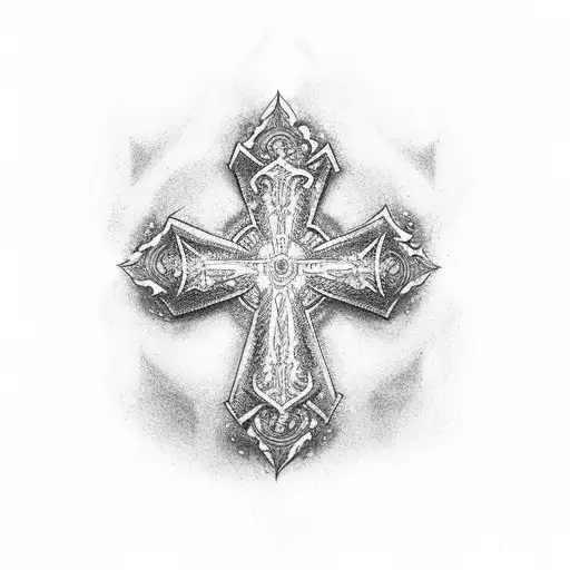 Christian Cross With A God