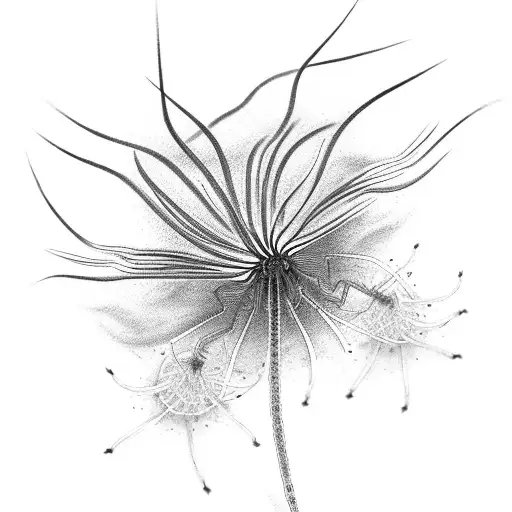 Red Spider Lily With Centipede As The Stem