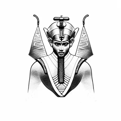 A Dotwork Tattoo Of An Egyptian Pharaoh Practicing Jiu-jitsu