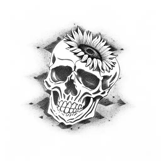 Skull And Sunflower