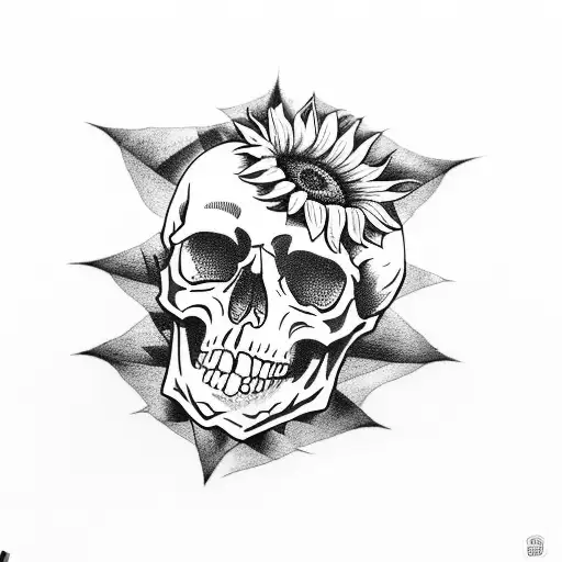 Skull And Sunflower