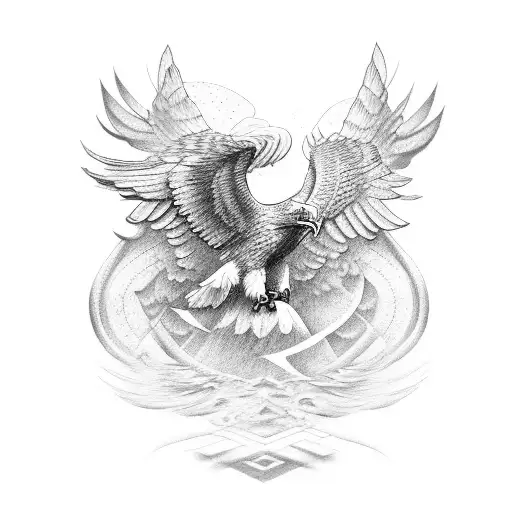 Eagle With Wings And Strength
