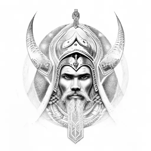 North God Tyr With African Inspiration