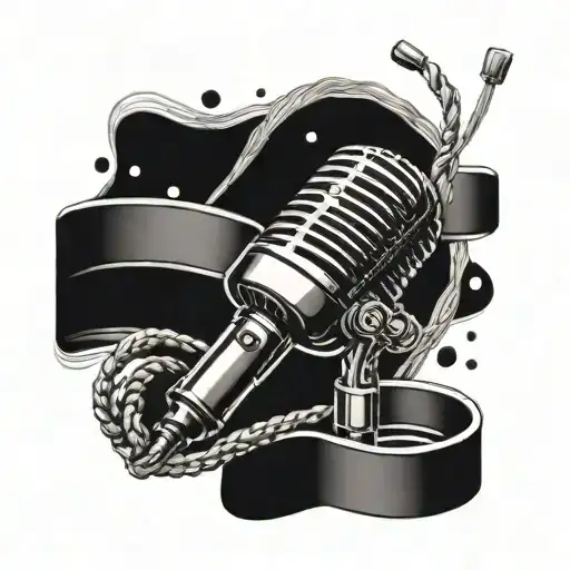 A Vintage Microphone Surrounded By Boxing Ring Ropes